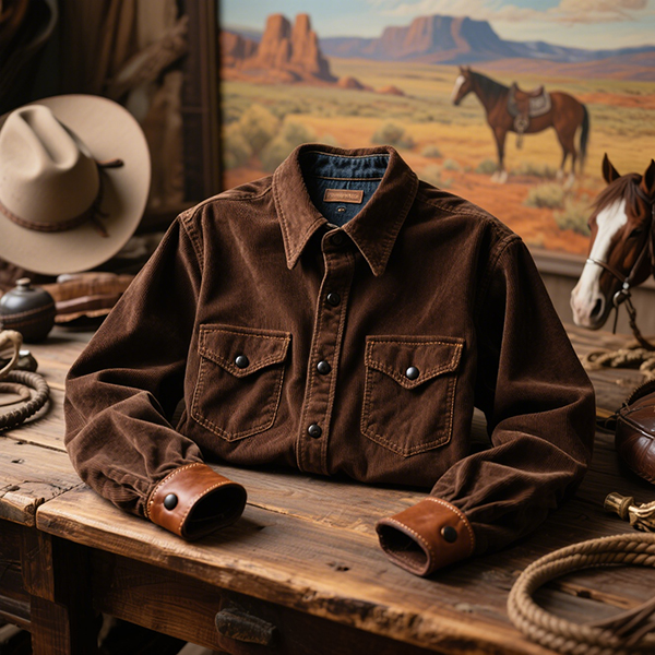 brown corduroy shirt