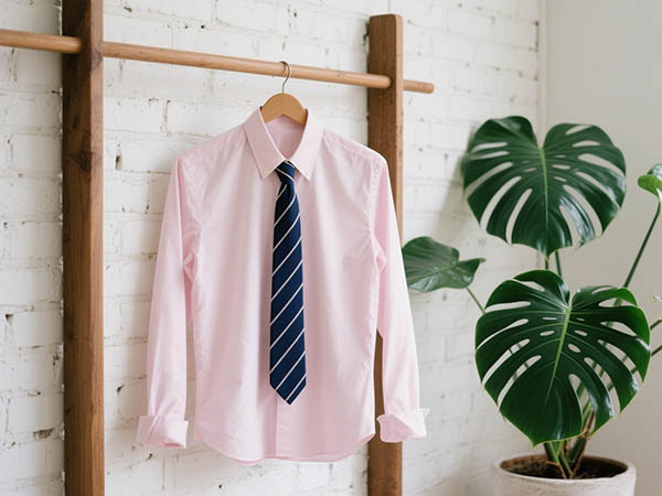 pink long sleeve oxford shirt