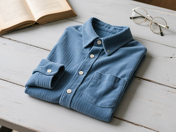 blue corduroy shirt