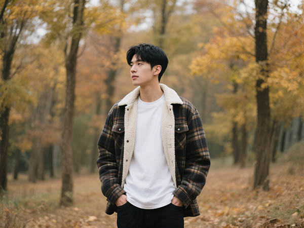 men heavyweight flannel shirt