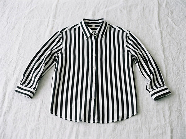 black white striped shirt