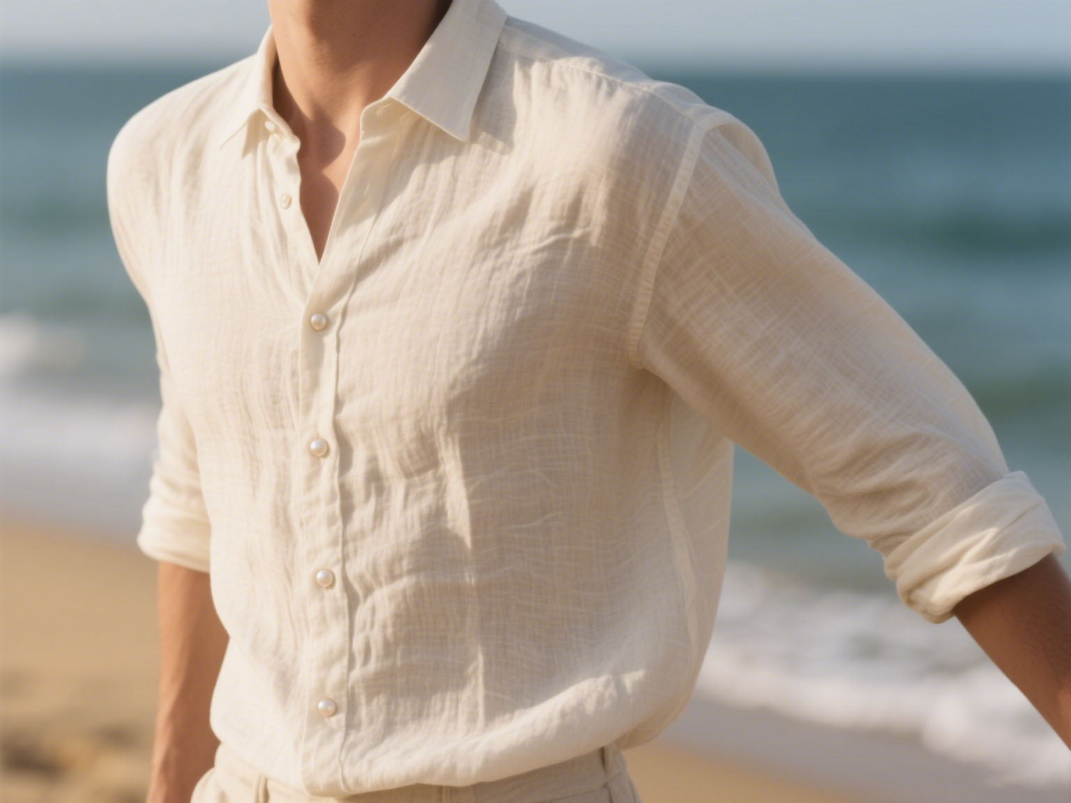 slim fit linen shirt