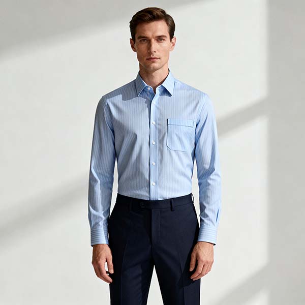 blue non-iron dress shirt