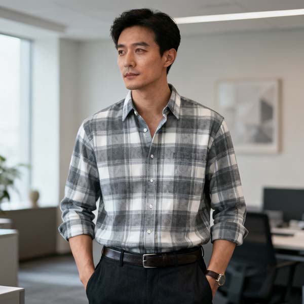 classic black and white flannel shirt