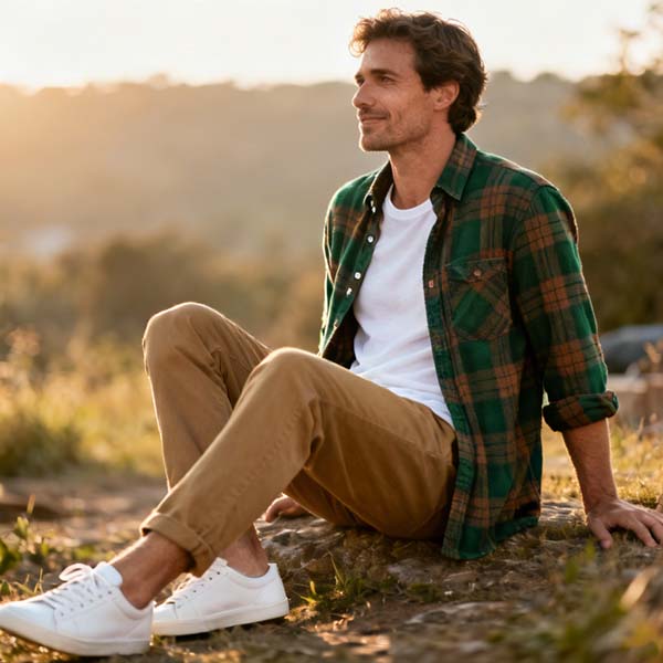 men's lightweight flannel shirt