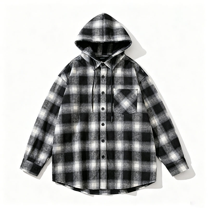 hooded flannel shirt