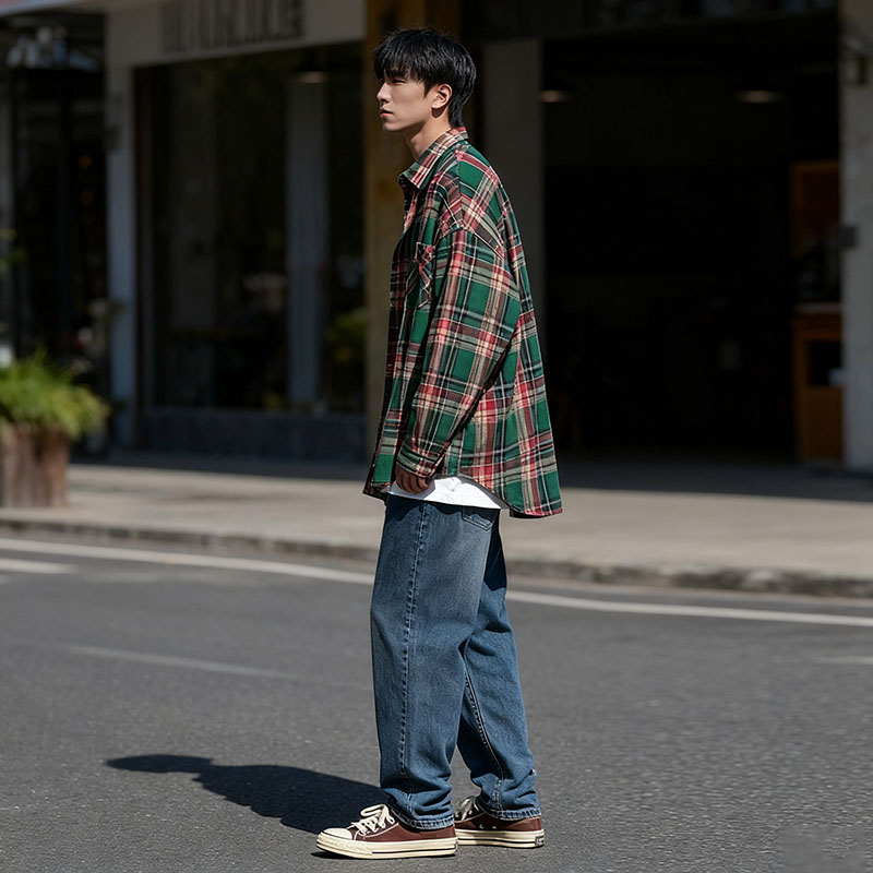 streetwear plaid shirt