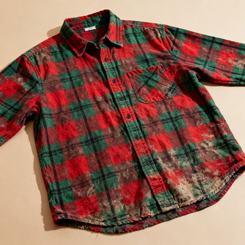 dip dye plaid shirt