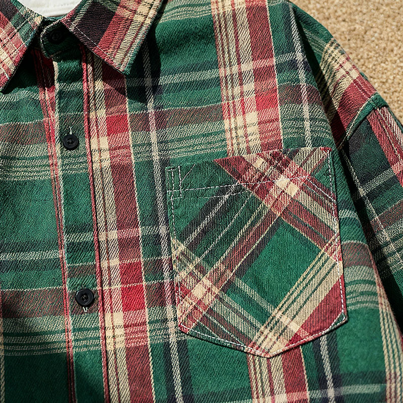 red and green plaid shirt